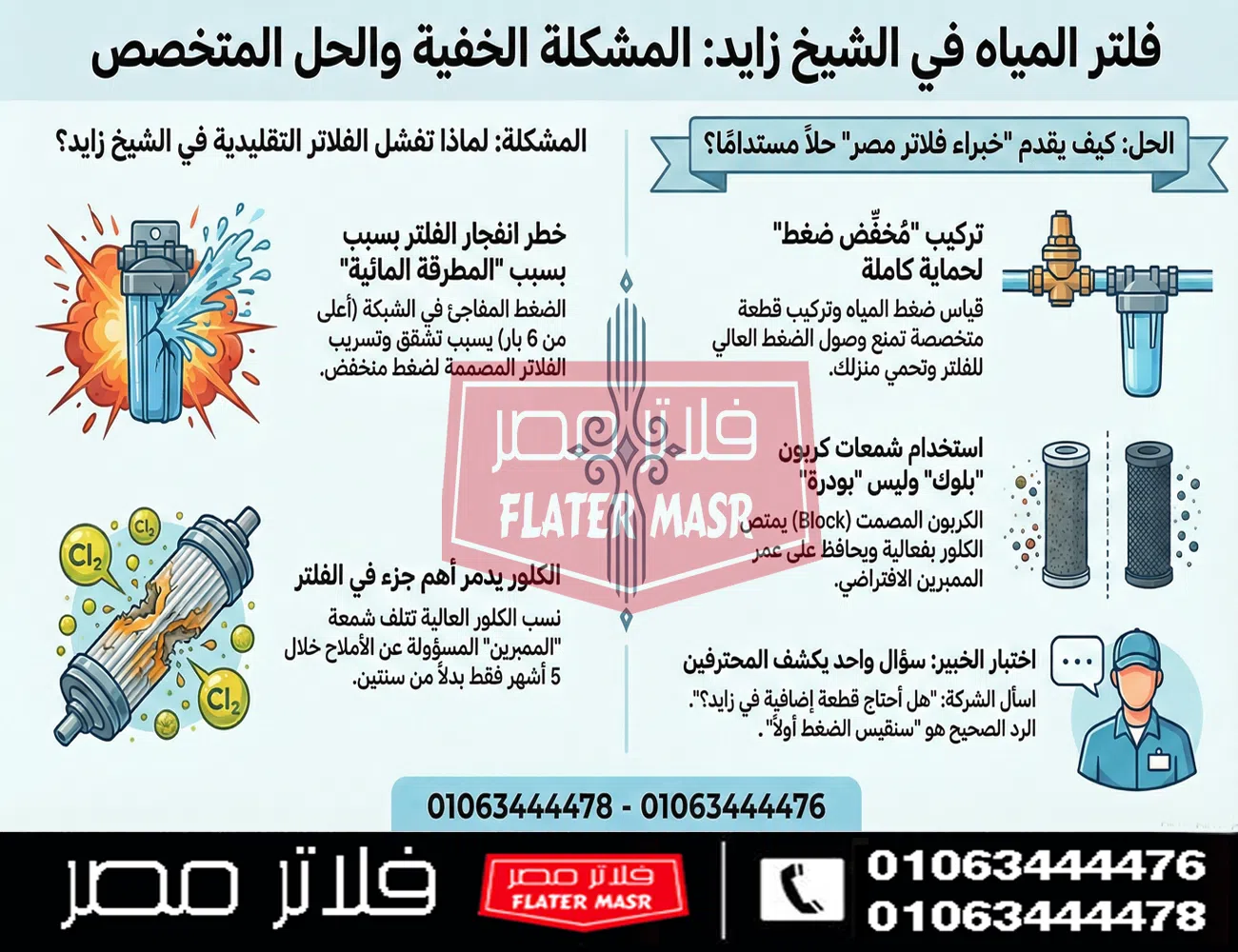 مخطط بياني يوضح مشاكل المياه في الشيخ زايد